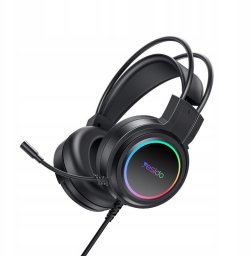 yesido Słuchawki Gaming EK05 RGB USB + Mikrofon, BLACK / CZARNY