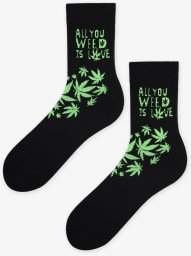 SKARPETY MARILYN MEN WEED LOVE (kolor czarny, rozmiar 41-45)