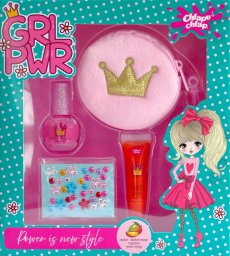 CHLAPU CHLAP Girl Power II Słodkie Mango Zestaw dziecięcy z kosmetyczką,lakierem do paznokci, błyszczykiem i ozdobami