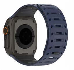 DUX DUCIS pasek CS magnetyczny silikonowy do Apple Watch 42/44/45/46/49 mm granatowo czarny