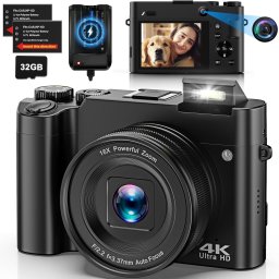 Aparat cyfrowy Aoregre Dual Camera 4K 64 MP 32 GB kompaktowy kamera