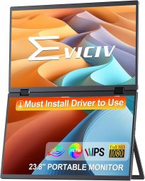 EVICIV Przenośny monitor 15,6" Dual Stacked 360laptop nowy LCD