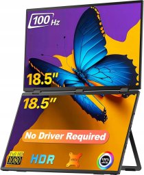 EVICIV Przenośny potrójny monitor 18,5" 100Hz Dual Stacked 360 Plug&Play