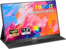 Yodoit Przenośny monitor do laptopa komputera 17,3'' ekran FHD IPS nowy