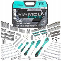 Zestaw narzędzi 218el. 1/4", 3/8" i 1/2" (4-32mm) (6-kątnych)