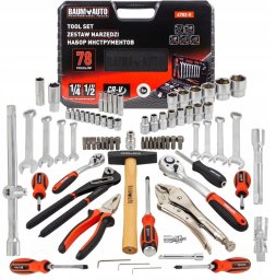 Zestaw narzędzi 1/2" i 1/4" 78el. (6-kątnych) (4-32mm)