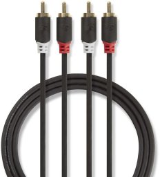 Nedis Audio Cable 2x  RCA -> 2 x RCA 3m Black