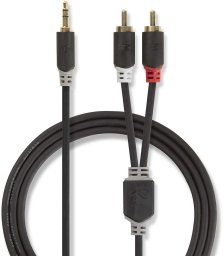 Kabel Nedis Aux Audio Cable 3.5 mm -> 2x RCA 0.5m Black