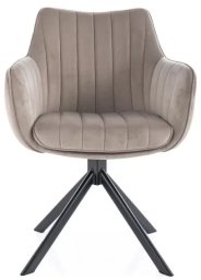Signal Krzesło tapicerowane AZALIA VELVET ciemnobeżowe obrotowe SIGNAL