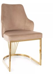 Krzesło tapicerowane ALURE VELVET beżowe SIGNAL