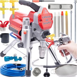 Techrebal Agregat Malarski Natryskowy 1800W 2,5L/min 4x Dysza 4x Filtr 2x Lanca Metalowe Sitko