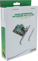 Karta sieciowa Delock InLine® Gigabit karta sieciowa M12 x-kodiert PCIe x1 2.1 PoE+
