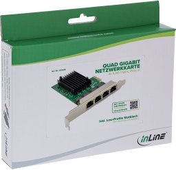 Karta sieciowa InLine ® Quad Gigabit karta sieciowa 4x RJ45 1 Gb/s PCIe x1