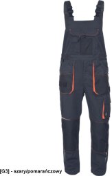 EMERTON STRETCH - emerton stretch ogrodniczki OXFORD 600D na kolanach wkładki nakolannikowe odblaski 65 % poliester 32 % - szary/pomarańczowy 60