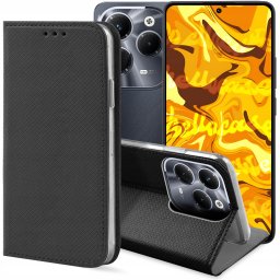 Hello Case ETUI Z KLAPKĄ DO INFINIX HOT 40 PRO CZARNE ZAMYKANE MAGNETYCZNE KABURA CASE