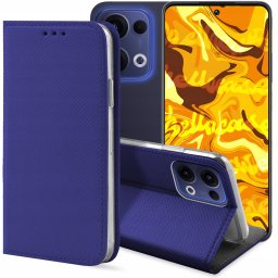 Hello Case ETUI Z KLAPKĄ DO OPPO RENO13 5G GRANATOWE MAGNETYCZNE ZAMYKANE KABURA CASE