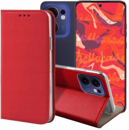 Hello Case ETUI Z KLAPKĄ DO OPPO RENO13 F 4G / 5G CZERWONE ZAMYKANE MAGNETYCZNE KABURA