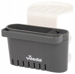 Vileda Organizer regulowany na zlew 15,5x15,5x17,5cm Szary na szczotki i gąbki