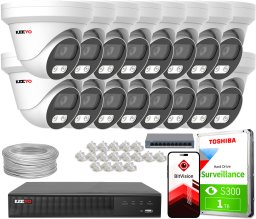 Zestaw do monitoringu IP KEEYO 16x LV-V-IP8M25DF-DL 8Mpx Podwójne oświetlenie