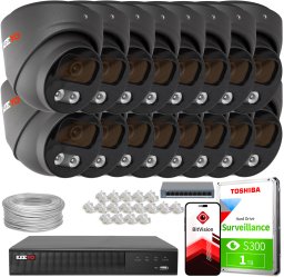Zestaw do monitoringu IP KEEYO 16x LV-V-IP8M25DF-G-II 8Mpx IR 25m