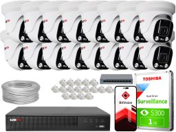 Zestaw do monitoringu IP KEEYO 16x LV-V-IP5M25DF-ADC 5Mpx, aktywne odstraszanie, podwójne oświetlenie