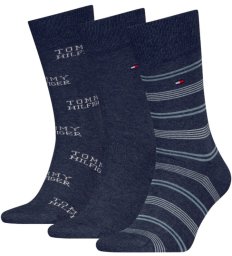 Tommy Hilfiger vyriškos kojinės 3 vnt. dovanų dėžutėje, mėlynos spalvos