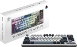 MSI FORGE GK600 TKL WIRELESS SKY | Gaming Keyboard | Wireless | US | Bluetooth | 2.4 GHz, Bluetooth, USB 2.0 | Mechanical Linear