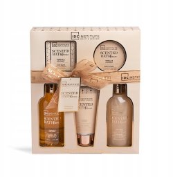 Rinkinys IDC Institute Scented Bronze:dušo želė, 200 ml + vonios putos, 200 ml + kūno losjonas, 100 ml + vonios druska, 100 g + šveitiklis, 60 ml