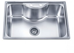 Nerūdijančio plieno plautuvė su sifonu, D6545P