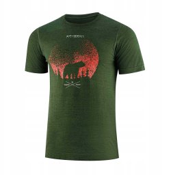 SS1265M Koszulka męska z krótkim rękawem OUTDOOR WOOL PRO ciemnozielony XXL - NIEDZWIEDŹ 4