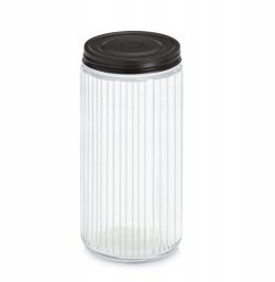 Zeller Słoik z metalową pokrywką KITCHEN ESSENTIALS, ryflowane szkło