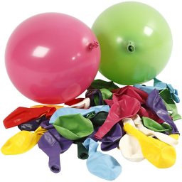 Balloner, runde, pakke a 100 assorterede farver