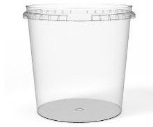 Multi Plastbæger Handy-Safe 1170 ml Ø132xH128 mm PP Klar, 200 szt./ps - (200 szt.)