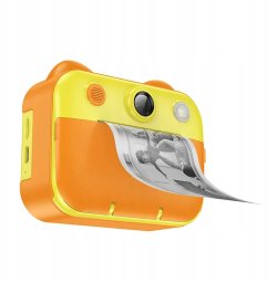 HOCO dziecięcy aparat cyfrowy z drukarką i funkcją selfie DV204 żółty