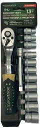 Zestaw narzędzi 13el. 3/8" grzechotka, przedłużka, nasadki (8-19mm)