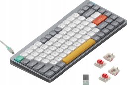 Nuphy - Air75 V2 Wireless Mechanical Keyboard - Bezprzewodowa Klawiatura Mechaniczna Slim Lunar Gray Red