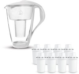 Dafi Szklany dzbanek CRYSTAL SET biały 8xClassic