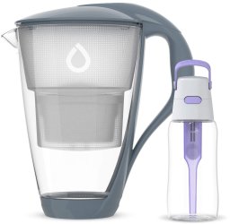 Dafi Szklany Dzbanek CRYSTAL Stalowy Unimax z Fioletową Butelką Solid 0,5