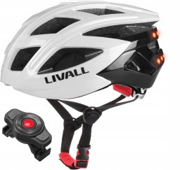 Kask szosowy Bluetooth 55-61cm LED/SOS/Intercom biały