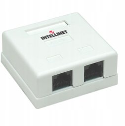 Gniazdo natynkowe 2x RJ45 Cat5e UTP beżowe