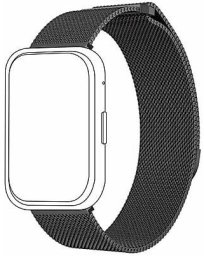 Pasek do smartwatcha Topp Huawei Watch Fit Czarny Siateczka Stalowa