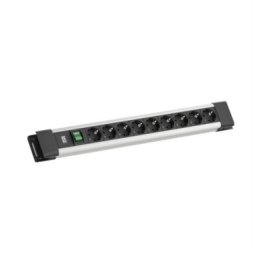 Listwa zasilająca Bachmann BACHMANN CONNECTUS 9xCEE7/3, 1xswitch 2.0m CEE7/7 szary