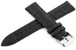 Skórzany pasek do zegarka Connect C1 24 mm czarny XL .