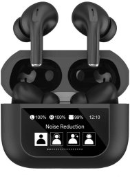 PLATINET TWS EAERPHONES TOUCH DISPLAY SŁUCHAWKI BEZPRZEWODOWE DOUSZNE BLUETOOTH 5.4 300MAH ANC BLACK [46178]