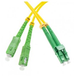 Patchcord SM SC/APC-LC/APC duplex  10m 9/125 3.0mm G652D
