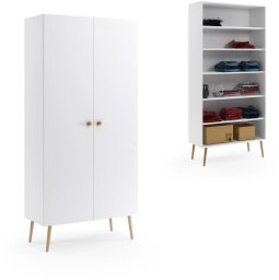 Costway Szafa LEBEL z półkami 87cm biała mat MELIMEBLE (SZAFA-BOHO-87-BIALA)