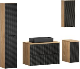 Zestaw meblowy 90cm z blatem, umywalką nablatową Slim i szafką wysoką