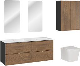 Zestaw meblowy 120cm z umywalką meblową SKY, półsłupkami i lustrami LED