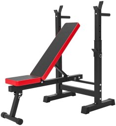 ławka do ćwiczeń skośna ze stojakami pod sztangę X-sport