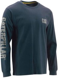 Men's long-sleeved T-shirt CAT, dark blue, size M